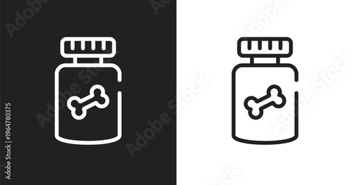 Honey treat icon. Linear black, white icon from pet shop lineal collection. Outline honey treat vector. Thin line symbol isolated on white and black background