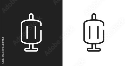 Sponge filter icon. Linear black, white icon from pet shop lineal collection. Outline sponge filter vector. Thin line symbol isolated on white and black background