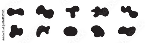 Blobs icon. Rock black icons. Drops or stone silhouettes. Vector set of black blobs . Organic blob shapes collection
