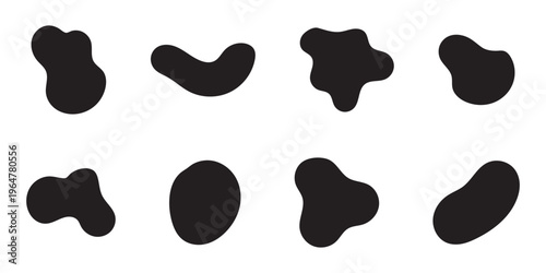Abstract geometric pattern featuring irregular black shapes on a white background Vector illustration