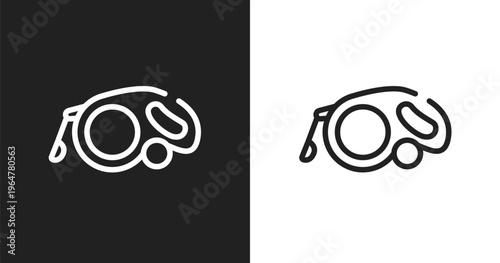 Extending leads icon. Linear black, white icon from pet shop collection. Outline extending leads vector. Thin line symbol isolated on white and black background