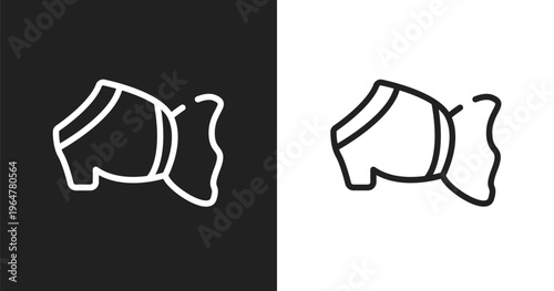 Pet dress icon. Linear black, white icon from pet shop collection. Outline pet dress vector. Thin line symbol isolated on white and black background