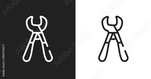 Pet trimmer icon. Linear black, white icon from pet shop collection. Outline pet trimmer vector. Thin line symbol isolated on white and black background