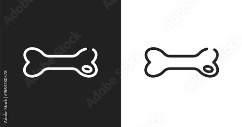 Dog toy icon. Linear black, white icon from pet shop collection. Outline dog toy vector. Thin line symbol isolated on white and black background