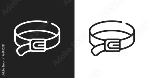 Dog leads icon. Linear black, white icon from pet shop collection. Outline dog leads vector. Thin line symbol isolated on white and black background