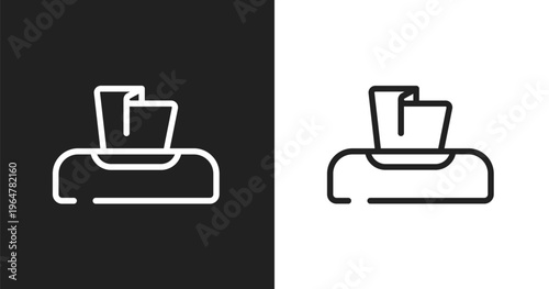 Napkin icon. Linear black, white icon from thanksgiving collection. Outline napkin vector. Thin line symbol isolated on white and black background