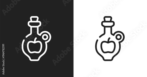 Cider icon. Linear black, white icon from thanksgiving collection. Outline cider vector. Thin line symbol isolated on white and black background