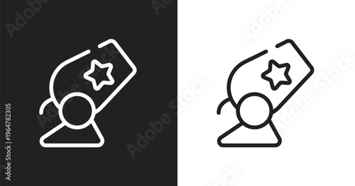 Cannon icon. Linear black, white icon from circus collection. Outline cannon vector. Thin line symbol isolated on white and black background