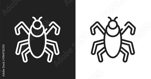 Insect icon. Linear black, white icon from pets collection. Outline insect vector. Thin line symbol isolated on white and black background
