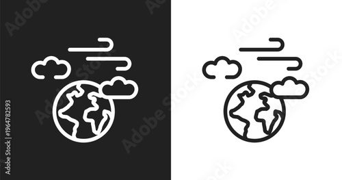 Atmosphere icon. Linear black, white icon from nature collection. Outline atmosphere vector. Thin line symbol isolated on white and black background