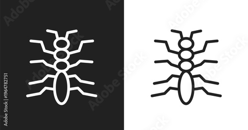 Tree lobster icon. Linear black, white icon from insects collection. Outline tree lobster vector. Thin line symbol isolated on white and black background