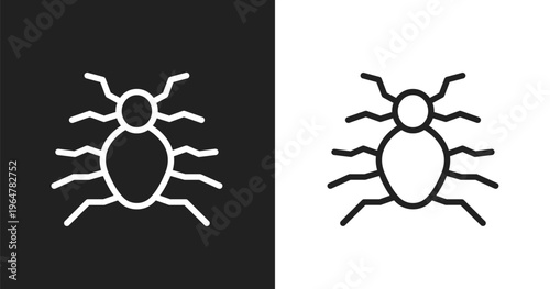Flea icon. Linear black, white icon from insects collection. Outline flea vector. Thin line symbol isolated on white and black background