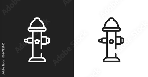 Fire hydrant icon. Linear black, white icon from city park collection. Outline fire hydrant vector. Thin line symbol isolated on white and black background