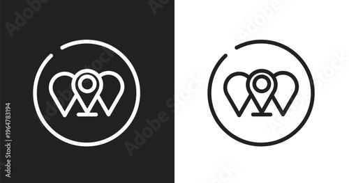 Branches icon. Linear black, white icon from desert collection. Outline branches vector. Thin line symbol isolated on white and black background