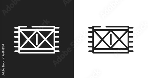 Rug icon. Linear black, white icon from desert collection. Outline rug vector. Thin line symbol isolated on white and black background