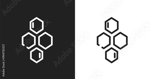 Hive icon. Linear black, white icon from wildlife collection. Outline hive vector. Thin line symbol isolated on white and black background