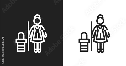 Cleaner icon. Linear black, white icon from in the zoo collection. Outline cleaner vector. Thin line symbol isolated on white and black background