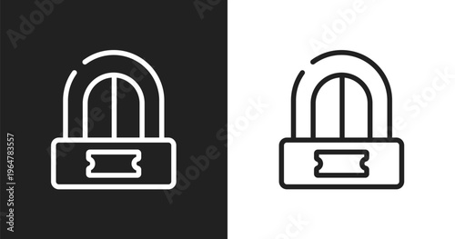 Ticket office icon. Linear black, white icon from in the zoo collection. Outline ticket office vector. Thin line symbol isolated on white and black background