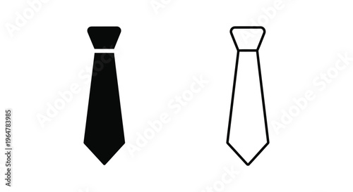 Black and white necktie illustration Vector