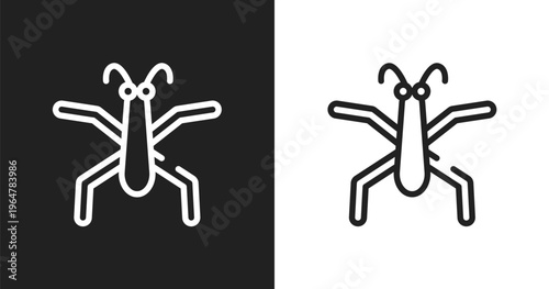 Gerridae icon. Linear black, white icon from insects collection. Outline gerridae vector. Thin line symbol isolated on white and black background