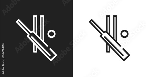 Cricket icon. Linear black, white icon from insects collection. Outline cricket vector. Thin line symbol isolated on white and black background