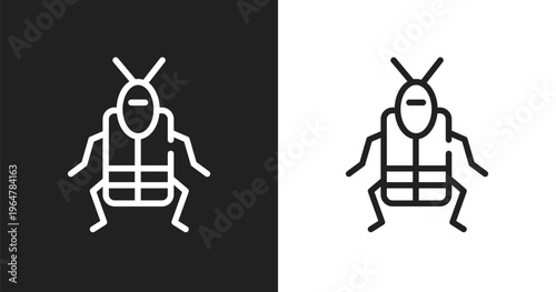 Crioceris icon. Linear black, white icon from insects collection. Outline crioceris vector. Thin line symbol isolated on white and black background