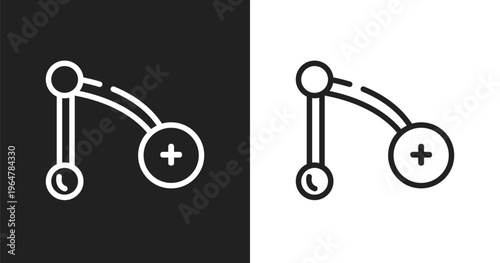 Branch icon. Linear black, white icon from nature collection. Outline branch vector. Thin line symbol isolated on white and black background