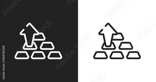 Ingot icon. Linear black, white icon from investing collection. Outline ingot vector. Thin line symbol isolated on white and black background