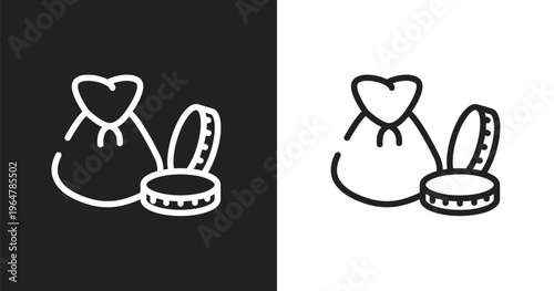 Capital icon. Linear black, white icon from investing collection. Outline capital vector. Thin line symbol isolated on white and black background