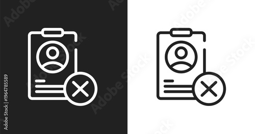 Uneducated icon. Linear black, white icon from jobless collection. Outline uneducated vector. Thin line symbol isolated on white and black background