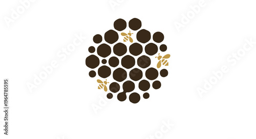 Amazonian Stingless Bee Nest Vector, Minimalist Organic Honeycomb Illustration