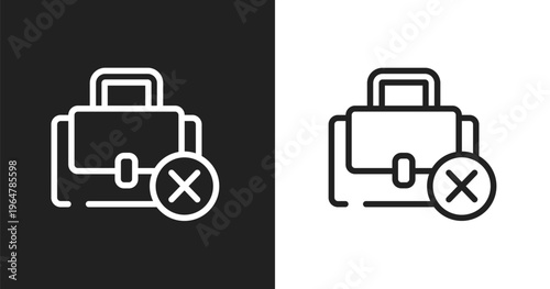 Unemployed icon. Linear black, white icon from jobless collection. Outline unemployed vector. Thin line symbol isolated on white and black background