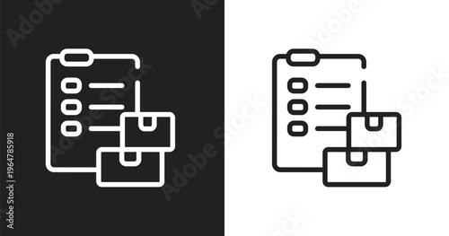 Customs icon. Linear black, white icon from global business collection. Outline customs vector. Thin line symbol isolated on white and black background