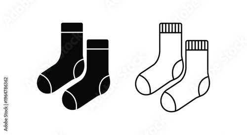 Black and white socks illustration Vector