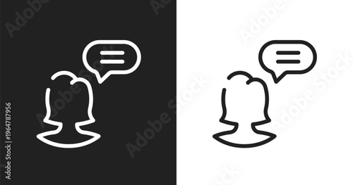 Chief icon. Linear black, white icon from discussion collection. Outline chief vector. Thin line symbol isolated on white and black background