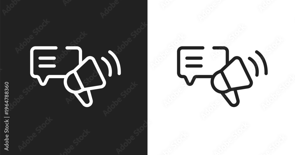 Naklejka premium Testimony icon. Linear black, white icon from testimonial collection. Outline testimony vector. Thin line symbol isolated on white and black background