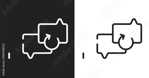 Backup icon. Linear black, white icon from chat collection. Outline backup vector. Thin line symbol isolated on white and black background