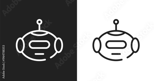 Bot icon. Linear black, white icon from internet of thing collection. Outline bot vector. Thin line symbol isolated on white and black background