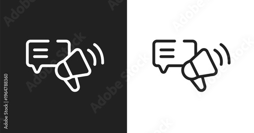 Testimony icon. Linear black, white icon from testimonial collection. Outline testimony vector. Thin line symbol isolated on white and black background