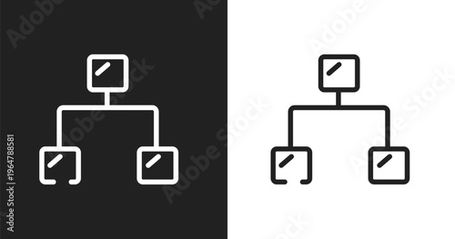 Ethernet icon. Linear black, white icon from internet of things collection. Outline ethernet vector. Thin line symbol isolated on white and black background