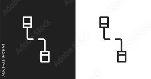 Communicator icon. Linear black, white icon from communition collection. Outline communicator vector. Thin line symbol isolated on white and black background
