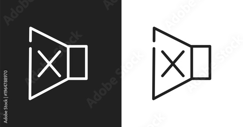 Silence icon. Linear black, white icon from communition collection. Outline silence vector. Thin line symbol isolated on white and black background