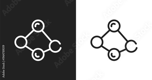 Social normal icon. Linear black, white icon from communication and media collection. Outline social normal vector. Thin line symbol isolated on white and black background