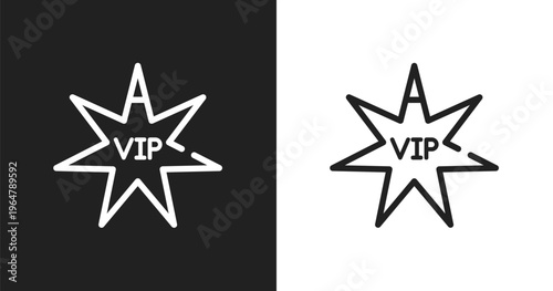 Vip person icon. Linear black, white icon from cinema collection. Outline vip person vector. Thin line symbol isolated on white and black background