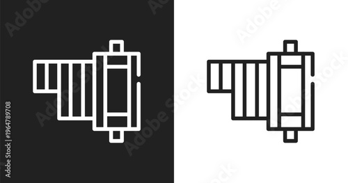 Negative film icon. Linear black, white icon from cinema collection. Outline negative film vector. Thin line symbol isolated on white and black background