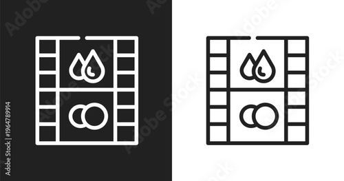 Image fotogram icon. Linear black, white icon from cinema collection. Outline image fotogram vector. Thin line symbol isolated on white and black background