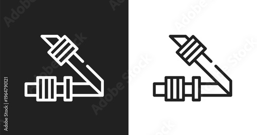 Car seat belt or safety belt icon. Linear black, white icon from car parts collection. Outline car seat belt or safety belt icon vector. Thin line symbol for use on web and mobile apps, logo, print
