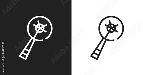 Car crank icon. Linear black, white icon from car parts collection. Outline car crank vector. Thin line symbol isolated on white and black background