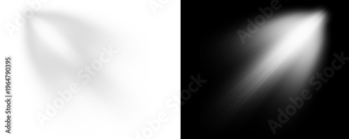 Bild auf Leinwand Light beam shining brightly from corner on transparent background