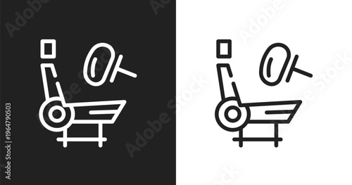 Car air bag icon. Linear black, white icon from car parts collection. Outline car air bag vector. Thin line symbol isolated on white and black background